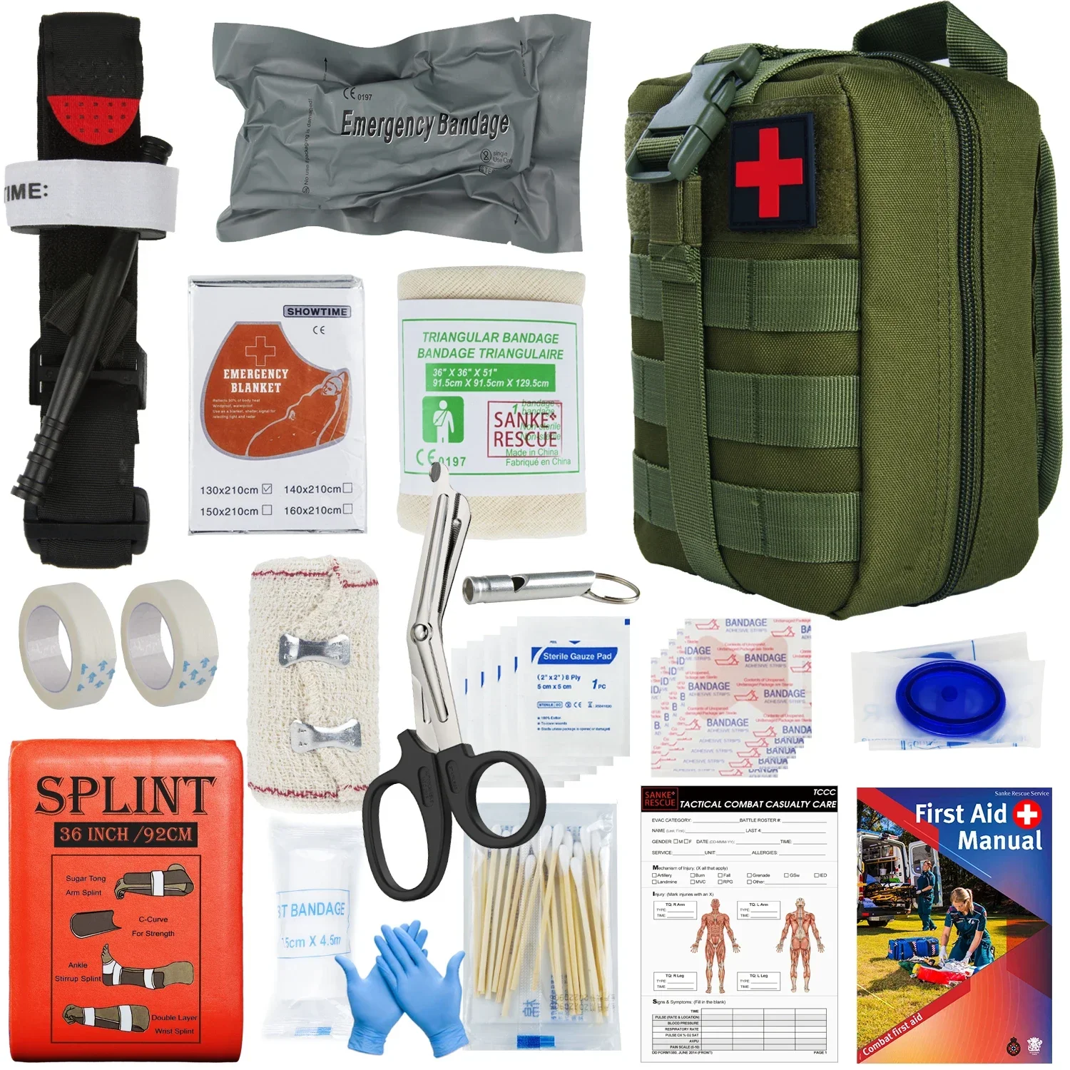 Imagem -05 - Kit de Sobrevivência de Primeiros Socorros para Emergência Militar Bolsa Tática Ifak Suprimentos Conjunto Completo Molle Camping Kit com 18 Emt Itens para o Exterior