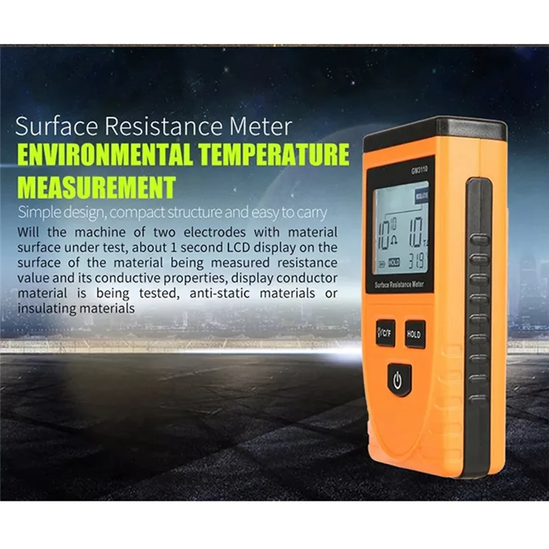 

GM3110 High Precision Surface Resistance Tester Anti-Static Tester Digital Anti-Static Resistance Meter