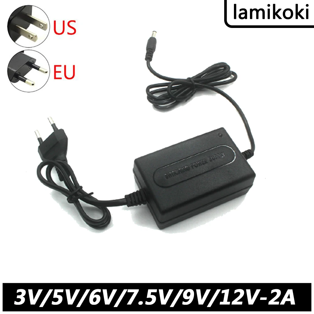 Two-wire Power Adapter 3V 5V 6V 7.5V  9V  12V 2A Charger Enough Stable Flow