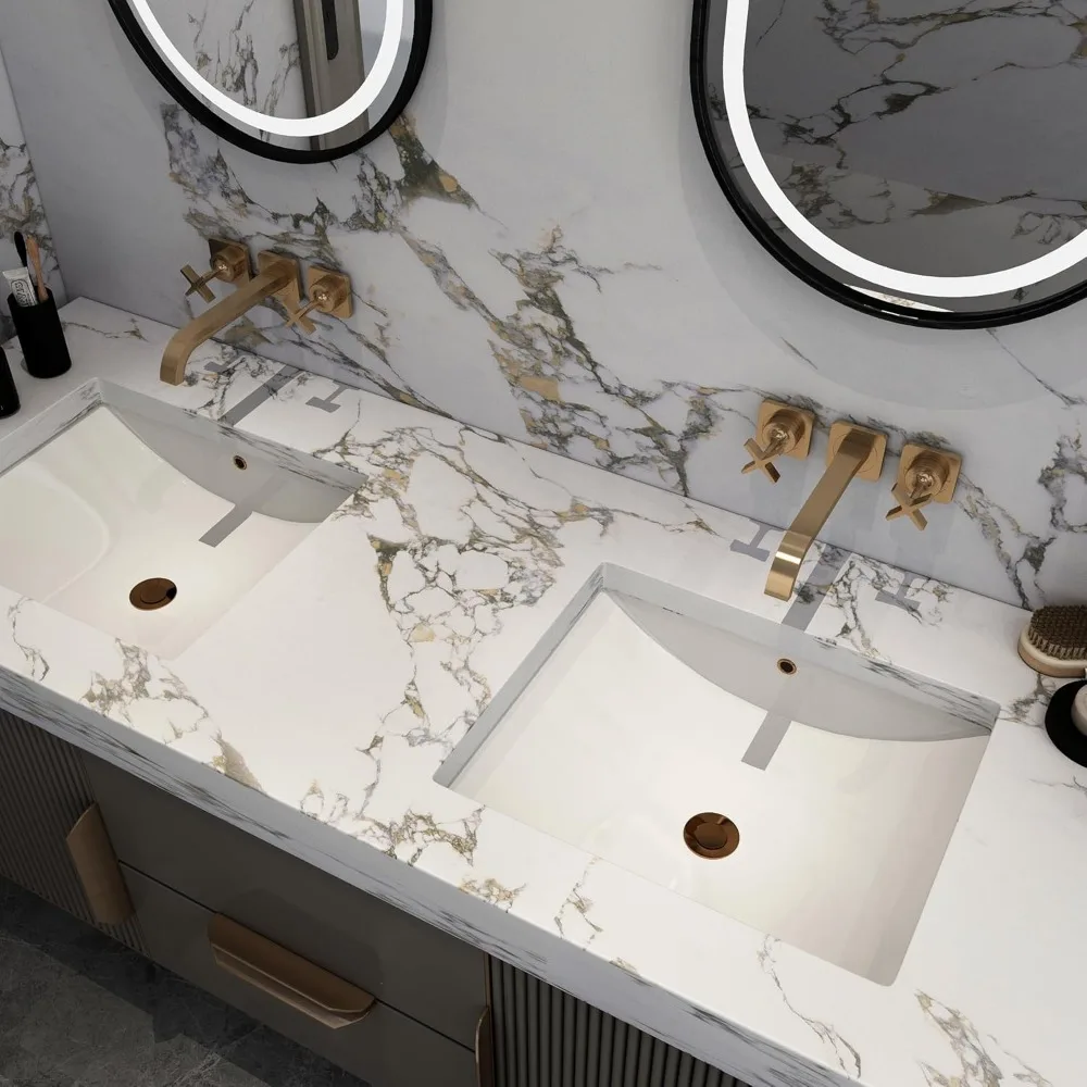 ورق اتصال رخامي قابل للتقشير واللصق مقاوم للماء لأسطح المطبخ والخزائن، مقاس كبير 32 × 591 بوصة