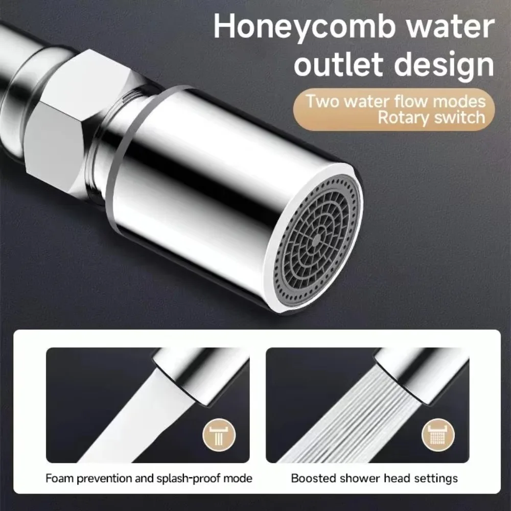 2 Mode Faucet Extension Extender Adjust Free Bending Water Tap Pipe Tube Stainless Steel Splashproof 360 Degree Extension Tube