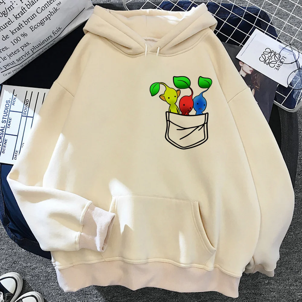 Pikmin-Sudadera con capucha de los 90 para mujer, ropa de calle femenina, Jersey