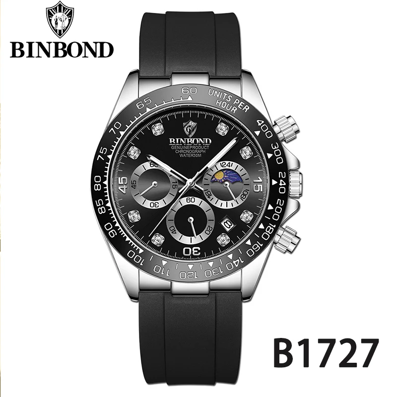 Men's Quartz Watch with Moon Phase