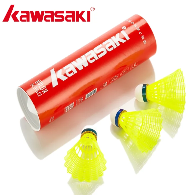 Kawasaki Nylon Ball N350 do treningu 6 szt. Badminton Plastikowa lotka Birdies do treningu na świeżym powietrzu Trwała średnia prędkość