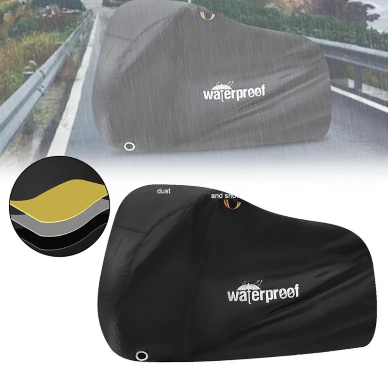 Bike Cover Outdoor Storage Waterproof Snow Rain Cover Anti-UV Dust Protector for Bicycle Waterproof Bike Dustproof Cover 210T