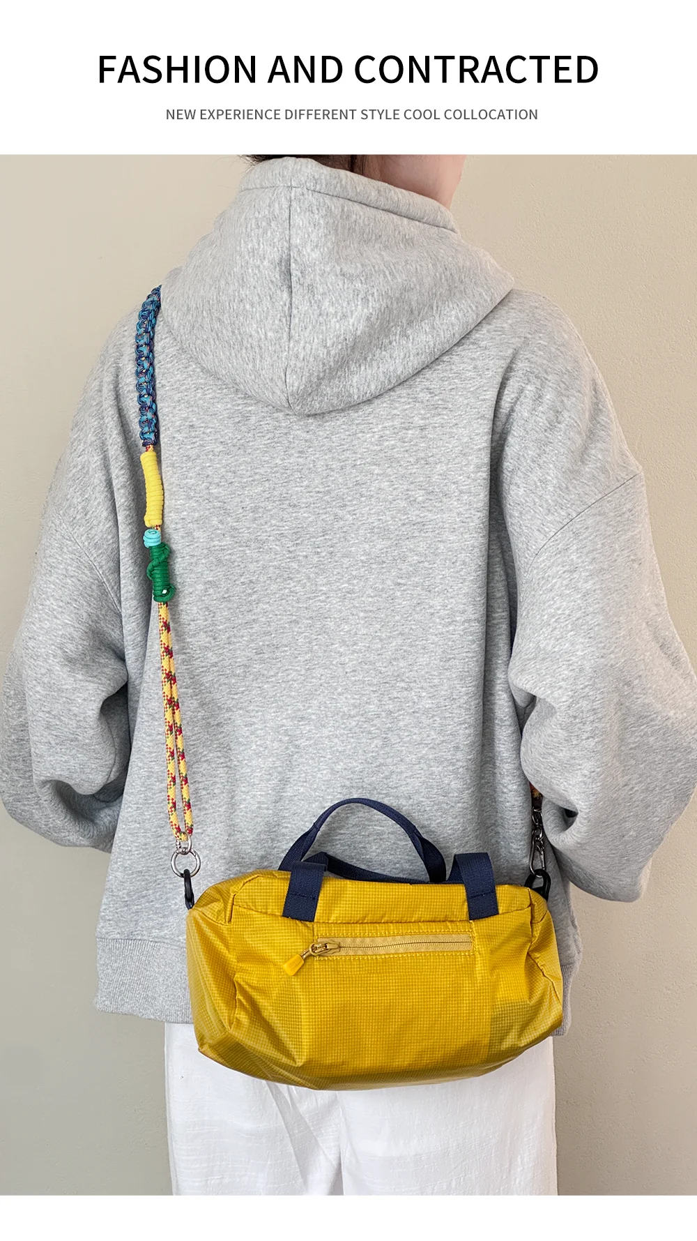 Outdoor Multicolor Rope Braided Bag Strap Handbag Modification Crossbody Strap Detachable Bag Shoulder Belt Strap Replacement