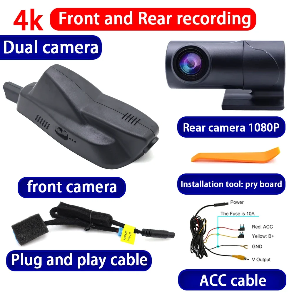 ZhuCamX Video Recorder Night Visio 4K UHD Plug en Play Auto DVR Dash Cam Camera voor Peugeot 2008 A94 2013-2023