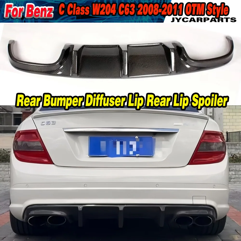 Carbonfaser-Heckdiffusor-Spoilerlippe für Benz C-Klasse W204 C250 C300 C63 2008-2011 Auto-Auspuff-Splitter-Spoilerplatte
