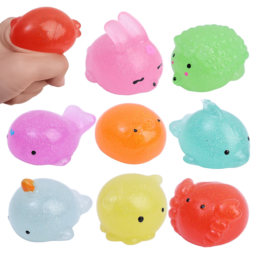 Cute Cartoon Animal Pinch Music Toys Shiny Children\'s Doll Slow Rebound Release Decompression Toy Adult Office Decoration Gifts