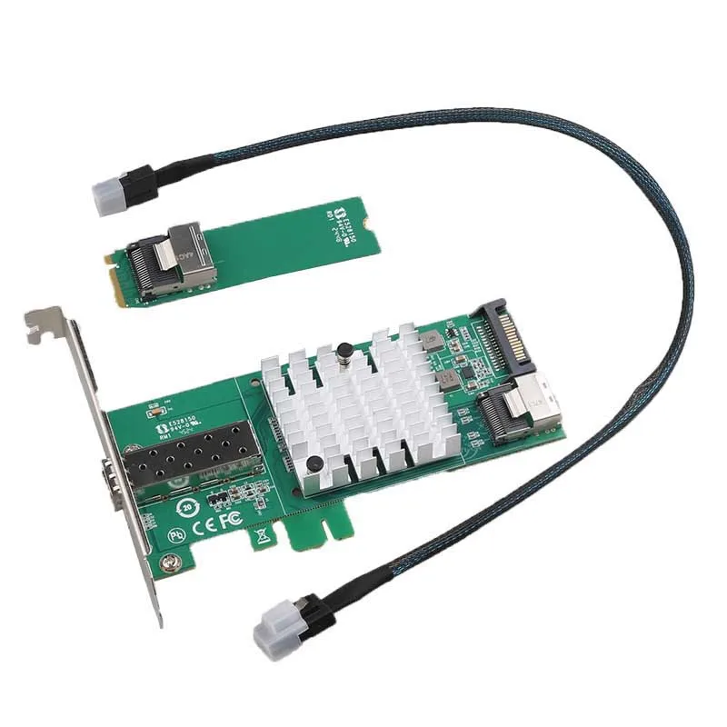 Adaptateur réseau de jeu de carte Lan 10G, Ethernet rapide RJ-45 LAN, carte réseau M. 2 PCI-E, 10000Mbps, adaptatif de jeu pour ordinateur de bureau