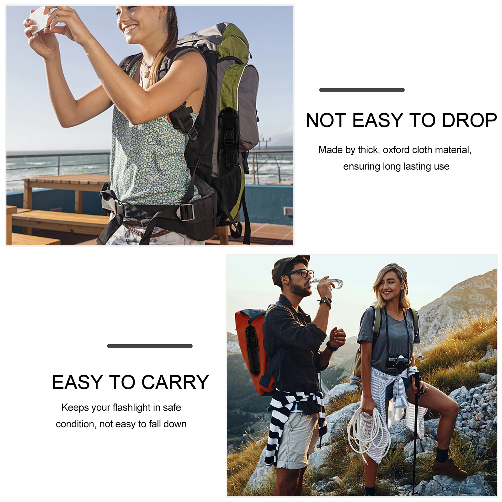

Electronic Flashlight Case Functional Oxford Cloth Clip Pouch Hunting Accessories
