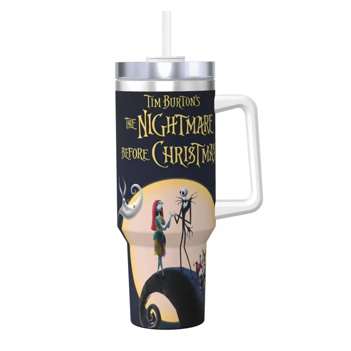 

Tumbler The Nightmare Before Christmas Jack Mugs Cup With Straws Driving Cold and Hot Water Bottle Portable Large Thermal Cups