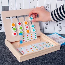 Kids Baby Montessori Wooden Color Shape Matching Cognition Board Logical Reasoning Training Learning Box Early Educational Toys