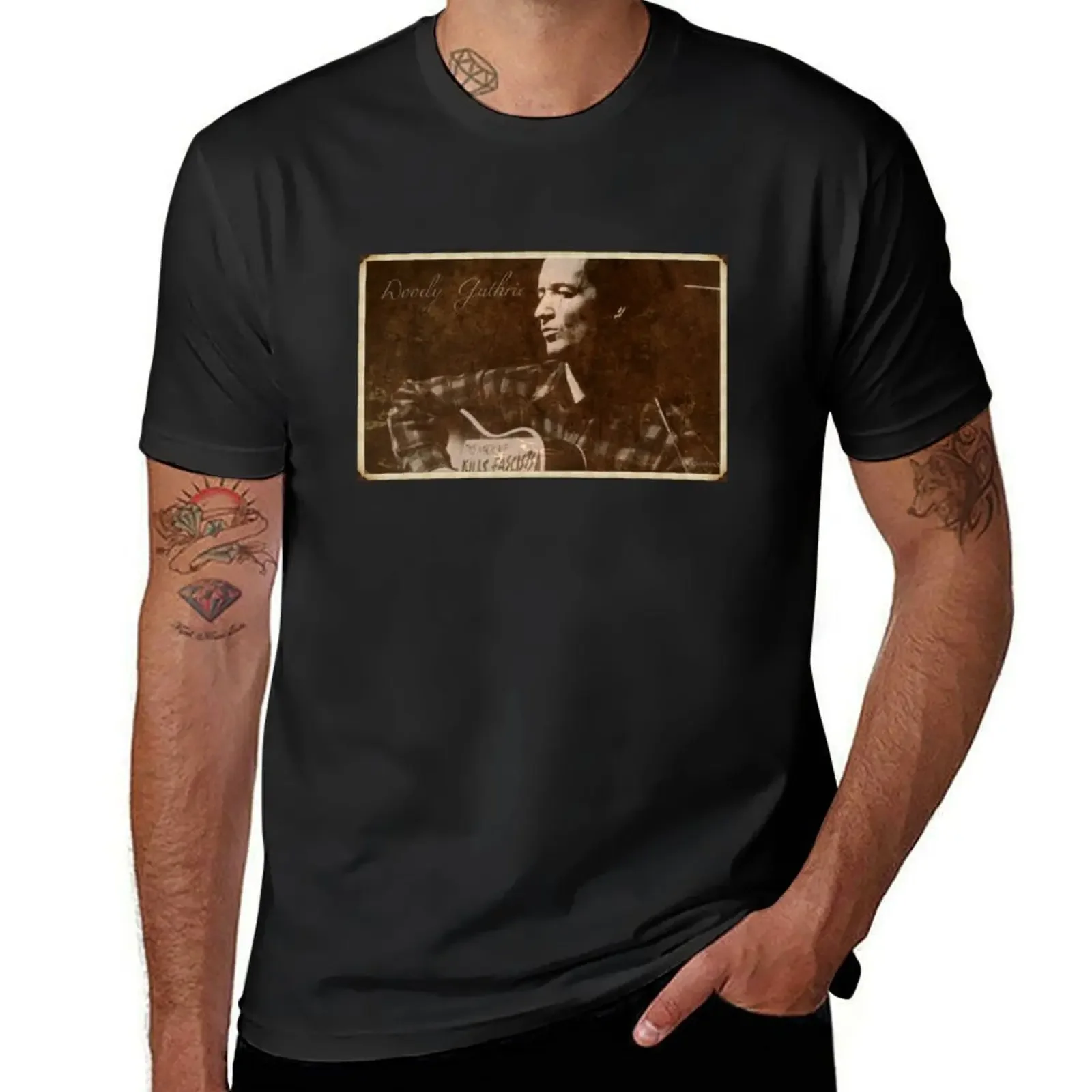 Woody Guthrie T-Shirt man t shirt Personalized t-shirt mens t shirts pack