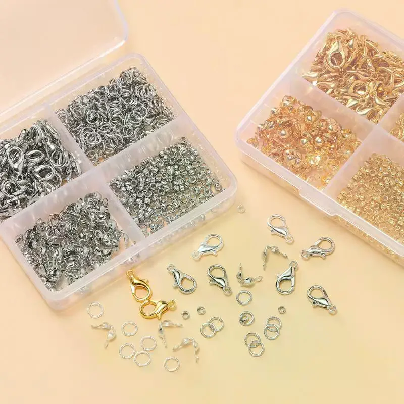 500Pcs/Box Lobster Clasps & Jump Rings With Box Jewelry Making Kit For DIY Chain Necklace Bracelet Anklet Supplies Connectors