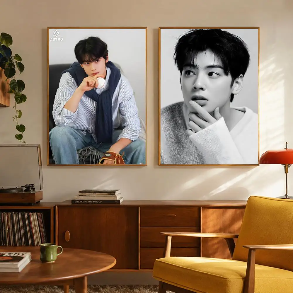 Actor Idol C-Cha Eunwoo Poster Digital Solvent Print Waterproof PP Fade-Resistant Wall Art Room Decor Gift