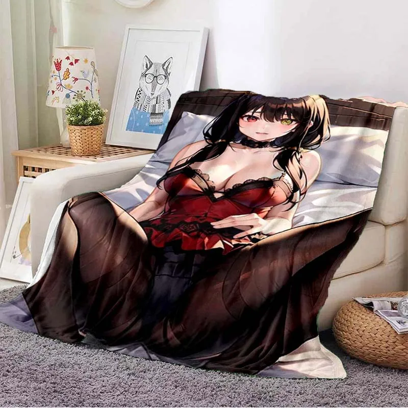 Date A Live Kurumi Tokisaki Nightmare Anime Blanket Sofa Cover Soft Blanket Flannel Fluffy Comfortable Home Travel Throw Blanket