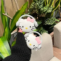 Karikatür Hello Kitty kılıf Apple Airpods 1 2 3 için kılıf AirPods Pro Hook kapak kanca kulaklık aksesuarları kulaklık kutusu ile