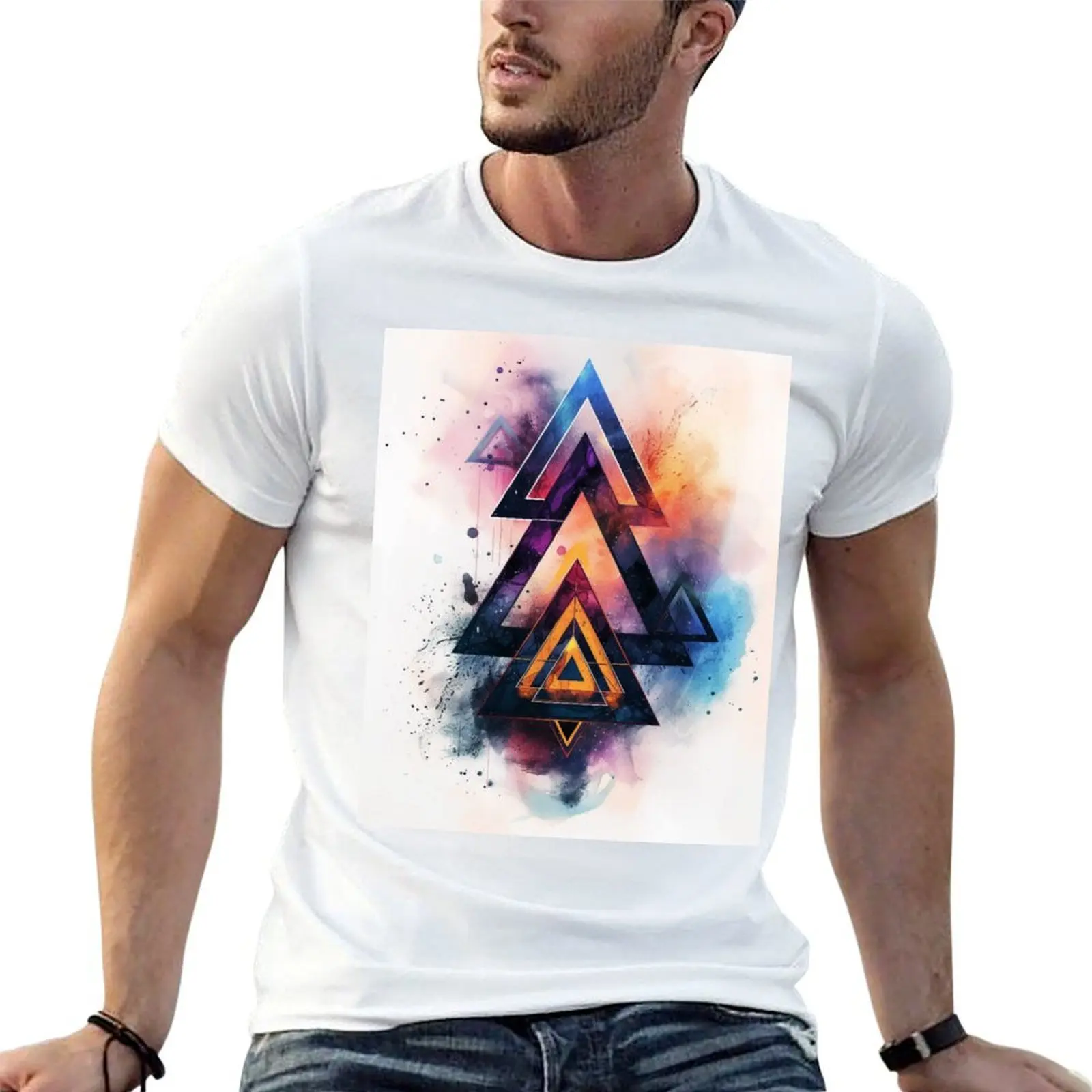 

Harmony in Chaos: Geometric Fusion T-Shirt t shirt custom print cotton t shirt pack T-Shirt