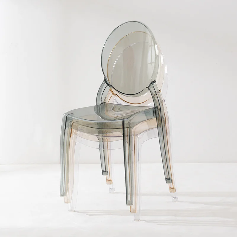 European Acrylic Chair Modern Minimalist Dining Chair Plastic Transparent Crystal Chair Cosmetic