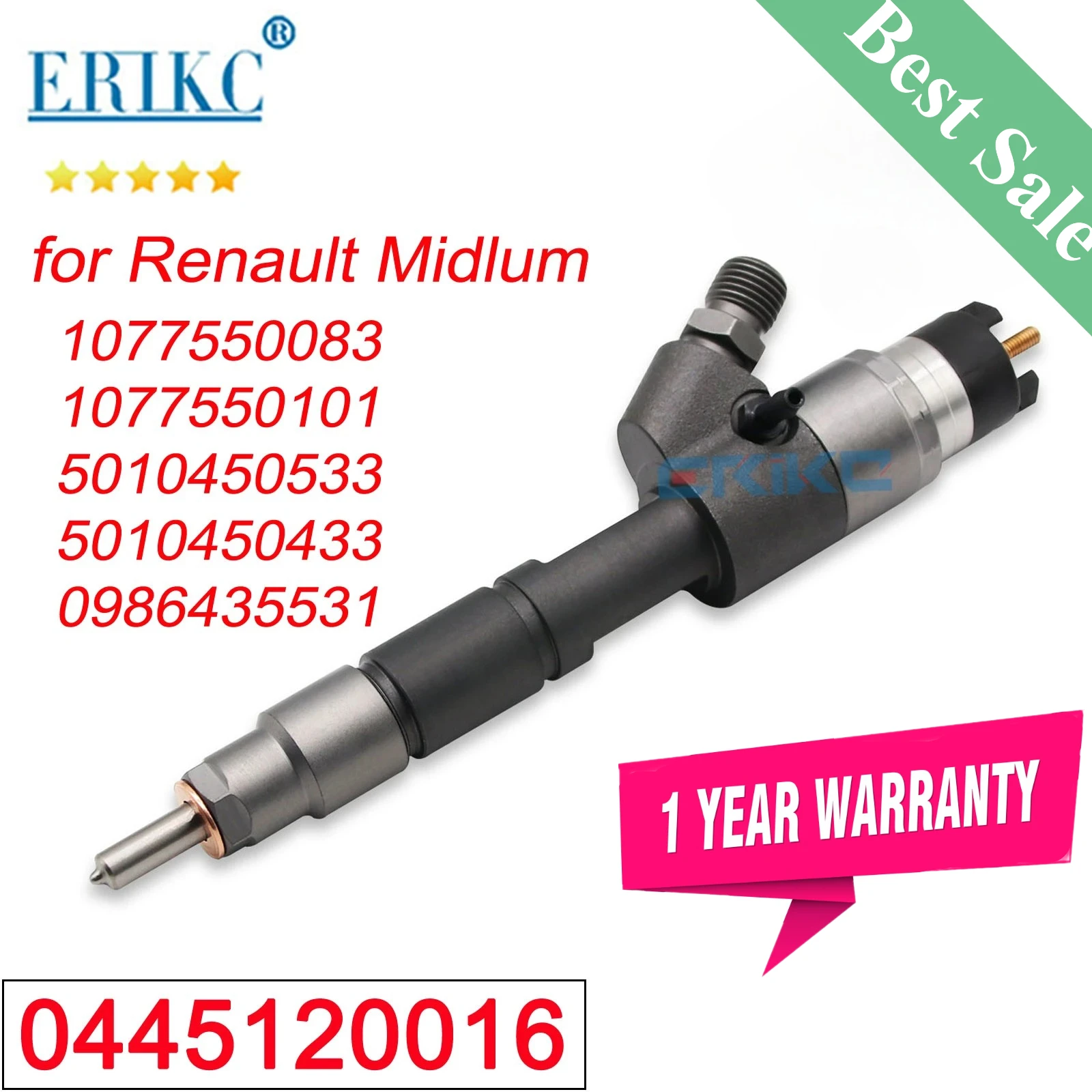 

ERIKC 0445120016 Топливная форсунка Common Rail 0 445 120 016 для Renault Midlum 107755-0083 5010450533 107755-0101 5010450433