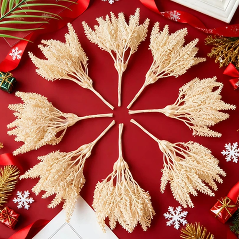 

1PC Artificial Plants Golden Fake Wheath Ear Christmas Tree Party Decor Home Room Wedding Accessory Decor Photos Frame Ornaments