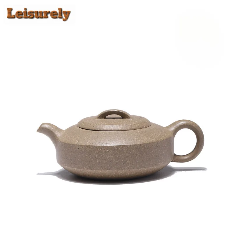 230ml Yixing Purple Clay Teapots Handmade Pot Raw Ore Coarse Sand 16 Mesh Section Mud Tea Brewing Kettle Strainer Zisha Tea Set