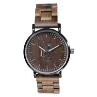 Relojes de madera para mujer Reloj de pulsera minimalista de cuarzo analógico delgado para parejas