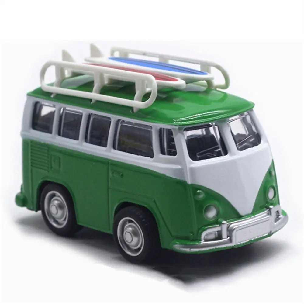 Crianças brinquedo diecasts viagem ônibus modelo educacional miniaturas modelos de carro brinquedo metal clássico ônibus puxar para trás carro presente aniversário