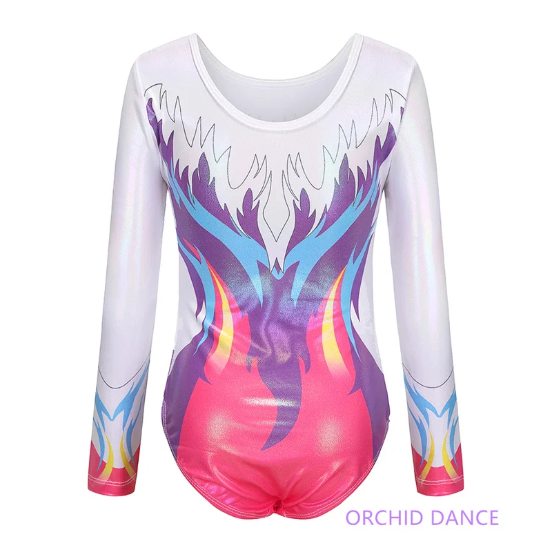 Vendita calda di alta qualità Molti disegni Full Size Bambini Ragazze Bambini Maniche lunghe Artistico Ginnastica ritmica Body Costumi