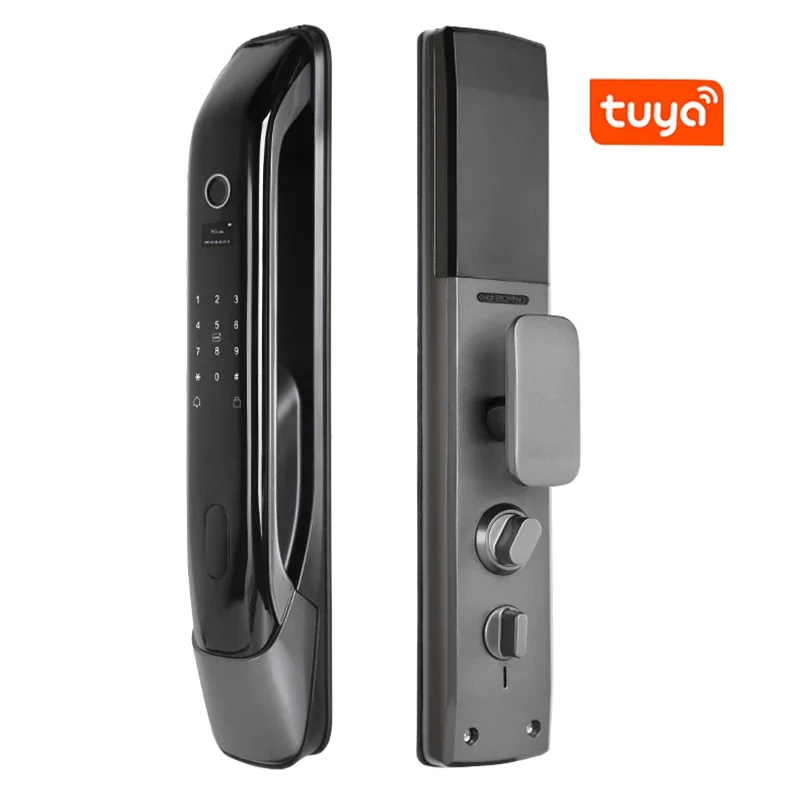 XSDTS New Design Smart Lock Work With Tuya Unlock With Fingerprint Password Key Cards APP Support Temporary Password