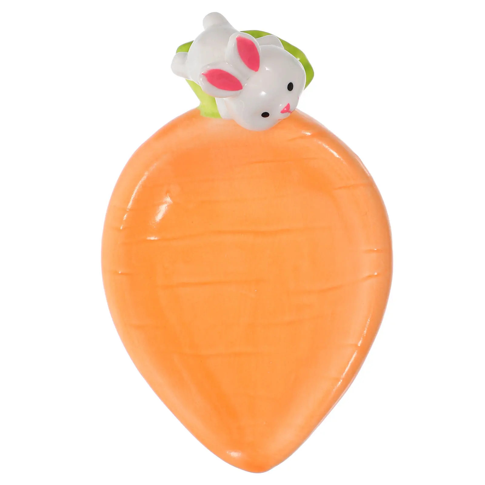 Ceramic Carrot Condiment Dish Creative Carrot Shape Plate for Sushi Sauce Dips Seasoning Small Serving Appetizer Tray Rabbit view 3