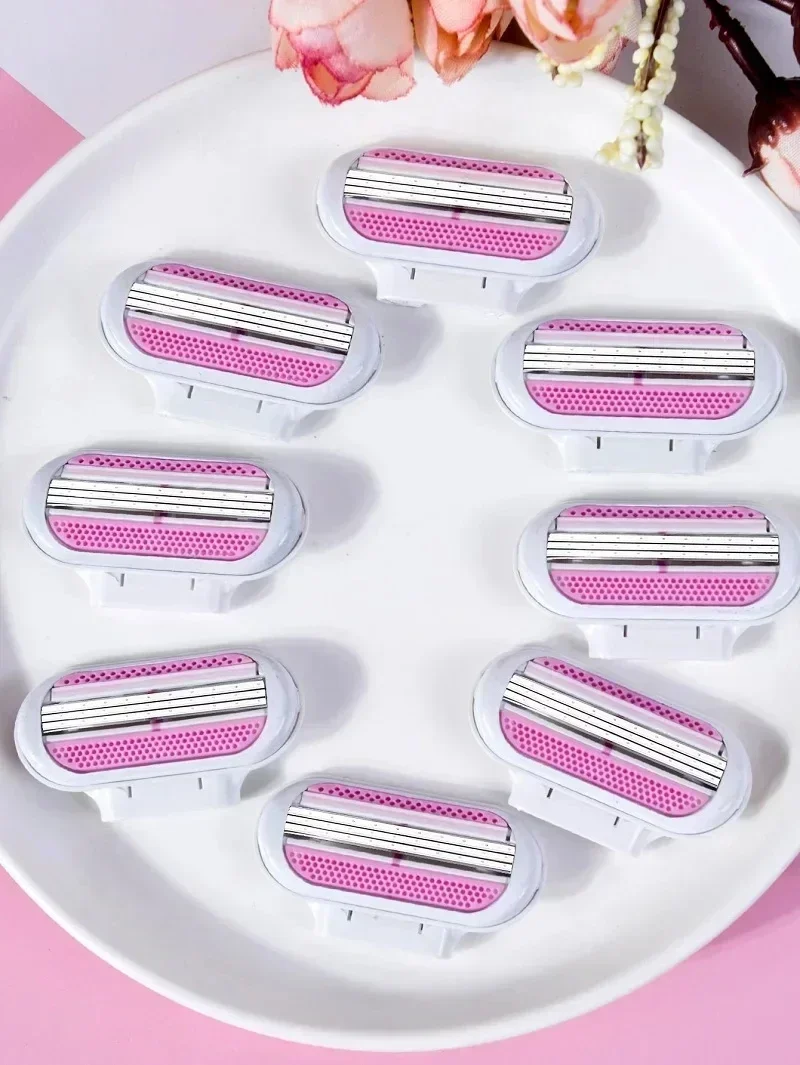 Rasoir de Sécurité pour Femme, 1 Poignée + 4/8 °, pour Épilation du Visage, des Jambes, des Aisselles et du Bikini, Compatible avec Venus