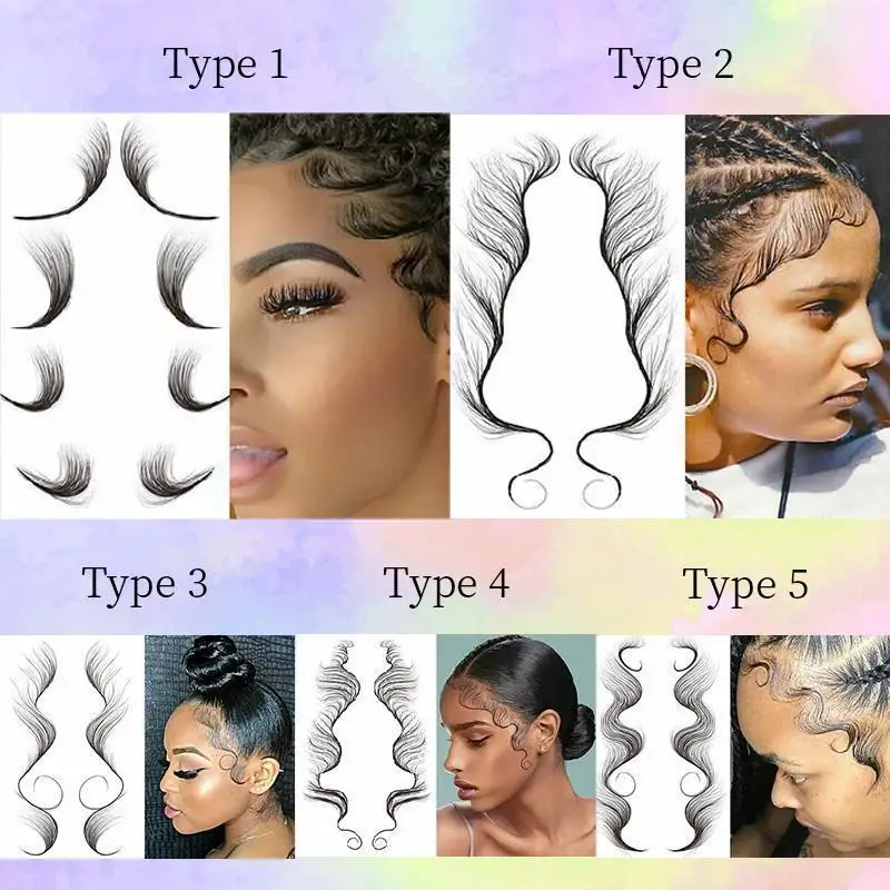 Temporary Sticker Hair Line Tattoos Sticker Fake Baby Hair Edges Template Natural Curly New Hair Decor Styling Tool Hot