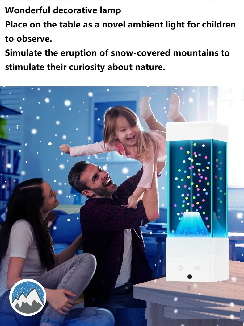 LED Aquarium Night Light Jellyfish Snow Mountain Fish Lamp Remote Control Color Changing Desktop Decoration Kids Birthday Gift