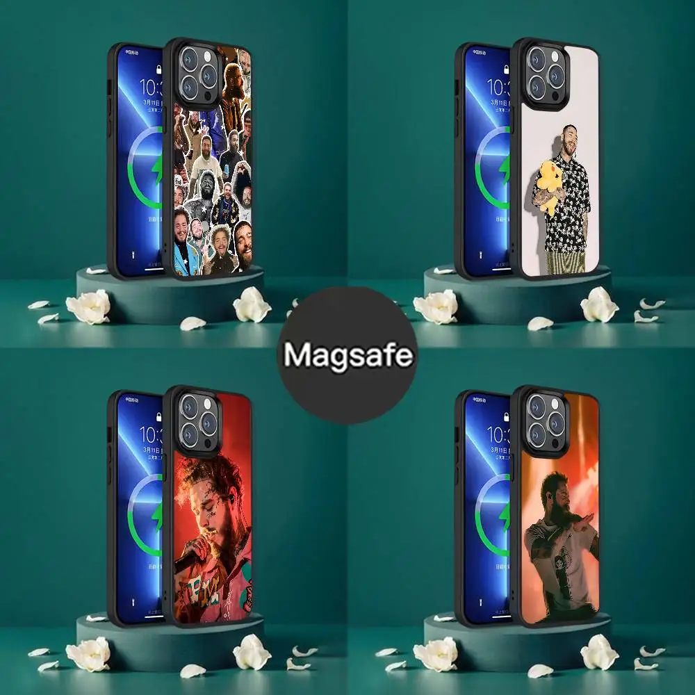 

P-Post Singer M-Malone Phone Case For iPhone 17,16,15,14,13,12,11,Pro,Max,Plus,Mini,SE4,E Magnetic Magsafe Wireless Charging