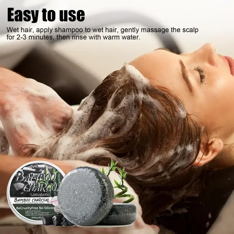 

Sdatter Charcoal Shampoo Bar Grey Hair Removal Unisex Reverse Grey Hair Black Shampoo Bar Men With White Gray Hair Handmade Oil