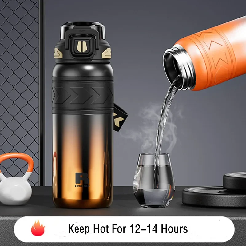 

710/900ml 316 Stainless Steel High Quality Sport Vacuum Flask With Straw Portable Gym Fitness Outdoor Cycling Climb