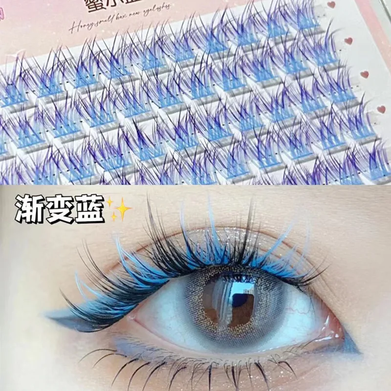 

Цветные розово-синие накладные ресницы, макияж, зеркало, один кластер ленивых трилогия, комиксы и сегментация