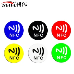 5YOA 6pcs NFC Ntag213 144 Bytes Wet Tag Stickers 13.56MHz ISO14443A 213 Chip RFID Adhesive Tag Label For NFC Phone 6 Colors