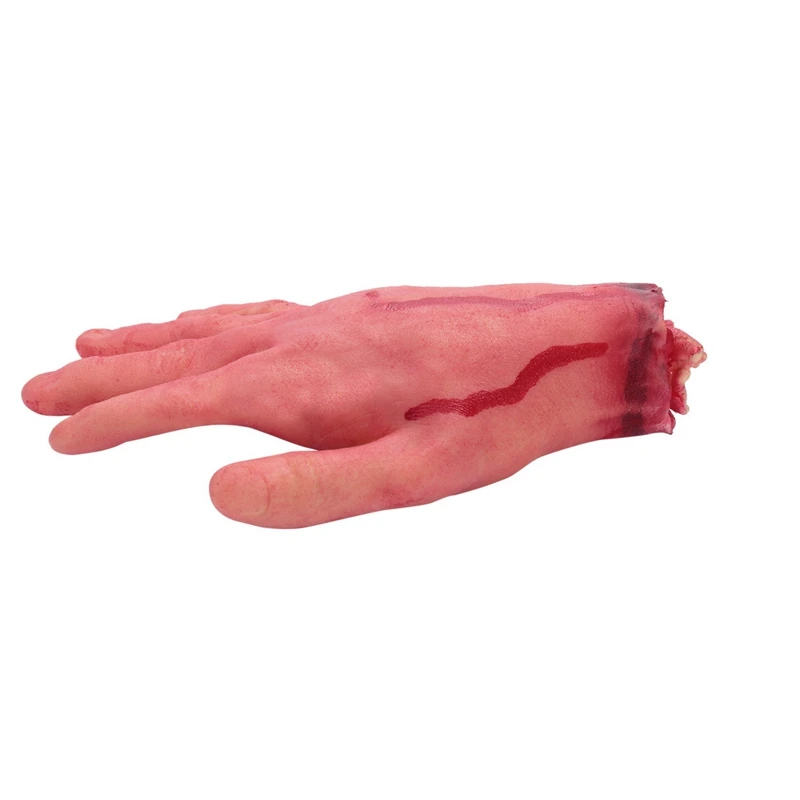6x horror sangrento assustador halloween prop falso cortado tamanho real braço mão casa 19x10.5cm