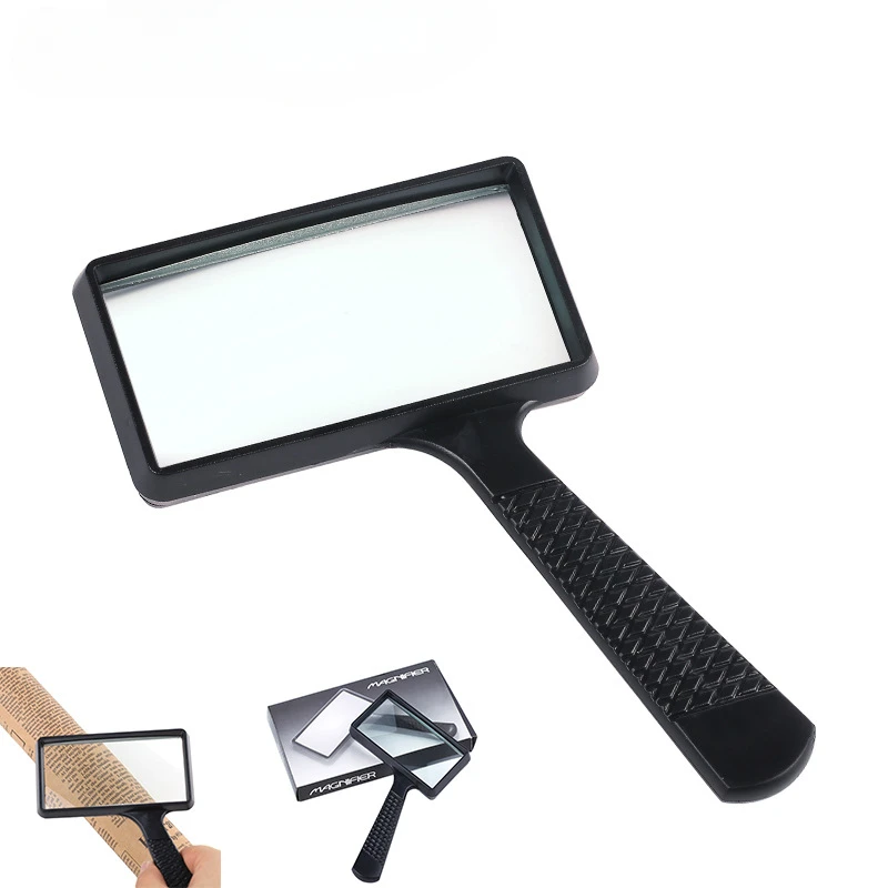 High Quality Portable Handheld High Definition Rectangle Reading Magnifier Glass Lens Loupe for Old People Reading Magnifier