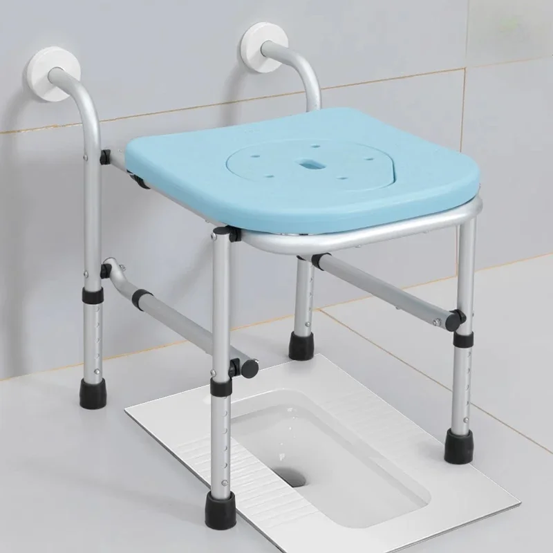 Bath Chair Small Space Bath Stool Bathroom Stool Wall-mounted Folding Squat Toilet Changing Seats Elderly Sanitary Shower Chairs