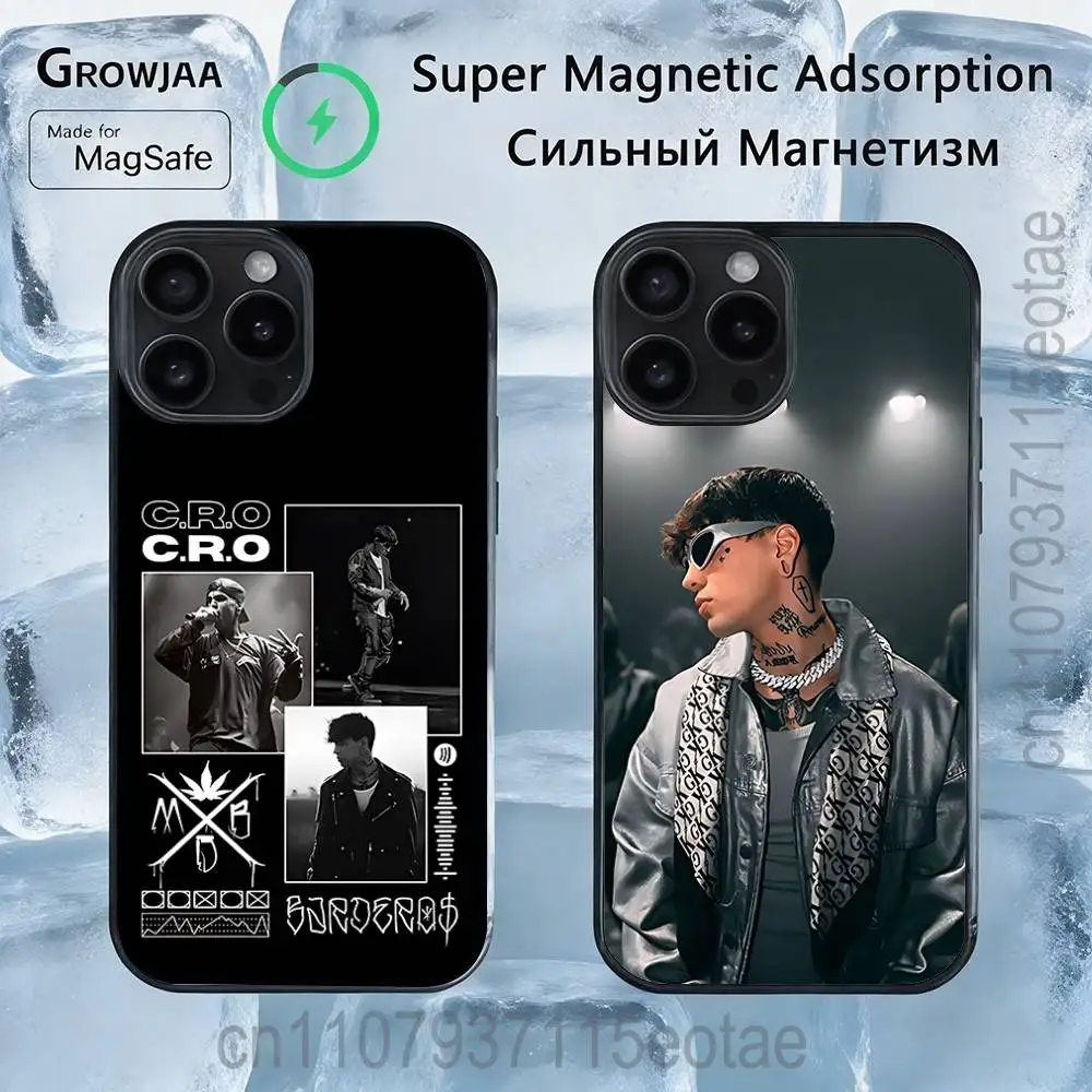 

C.R.O Crocraxker Rapper COOL Magnetic Wireless Charging Case For iPhone 11,12,13,14,15,16,17,Pro,Max,Plus Shockproof Cover