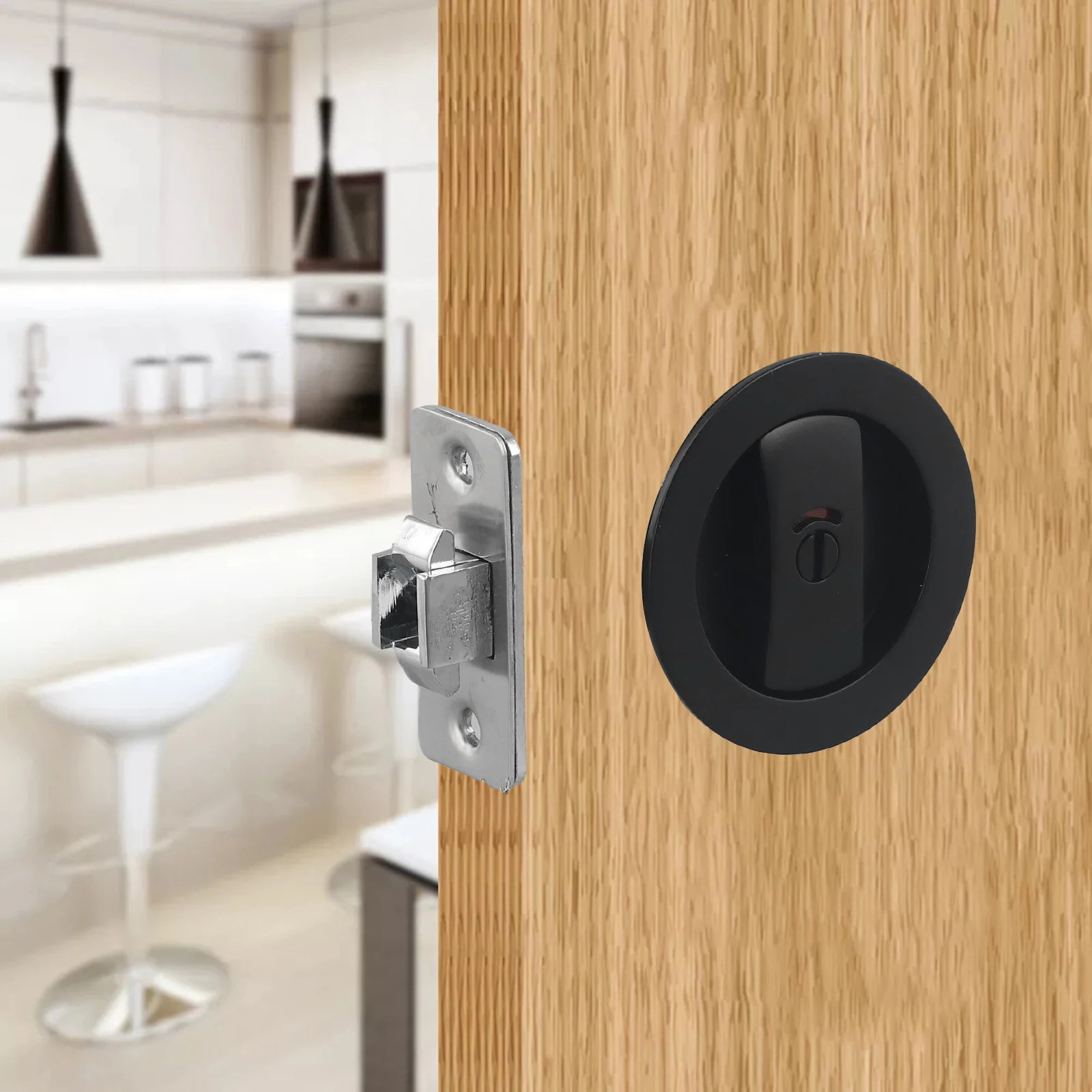 

For Bathrooms Contemporary Door Lock Breakage Resistant Color Indication Double-sided Design Easy Installation