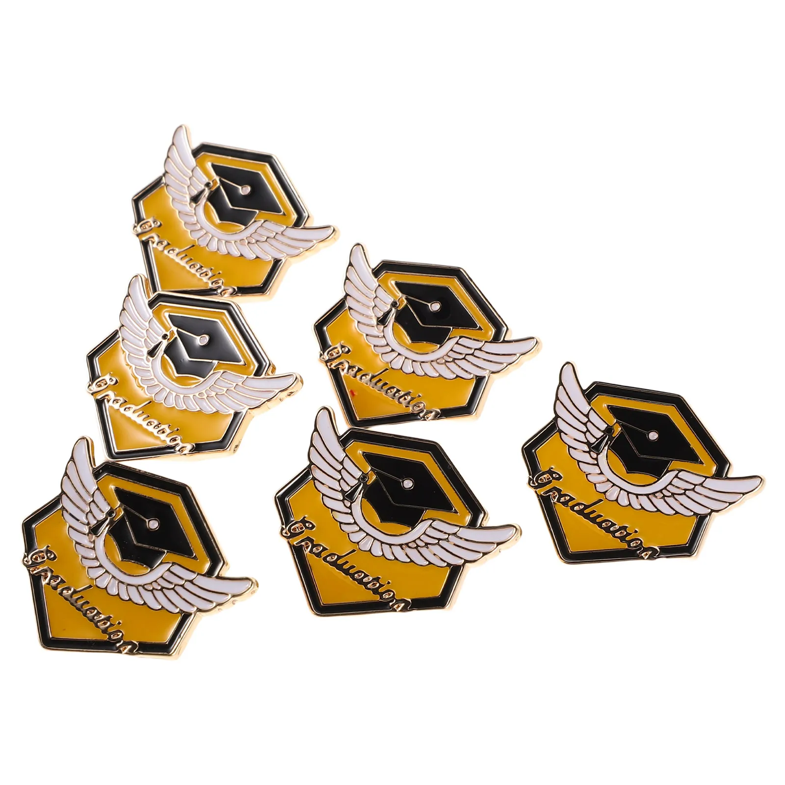 6 pezzi spille da bavero in metallo cappello da laurea spilla distintivi celebrazione accademica laurea stagione gioielli accessori alla moda simpatico cartone animato