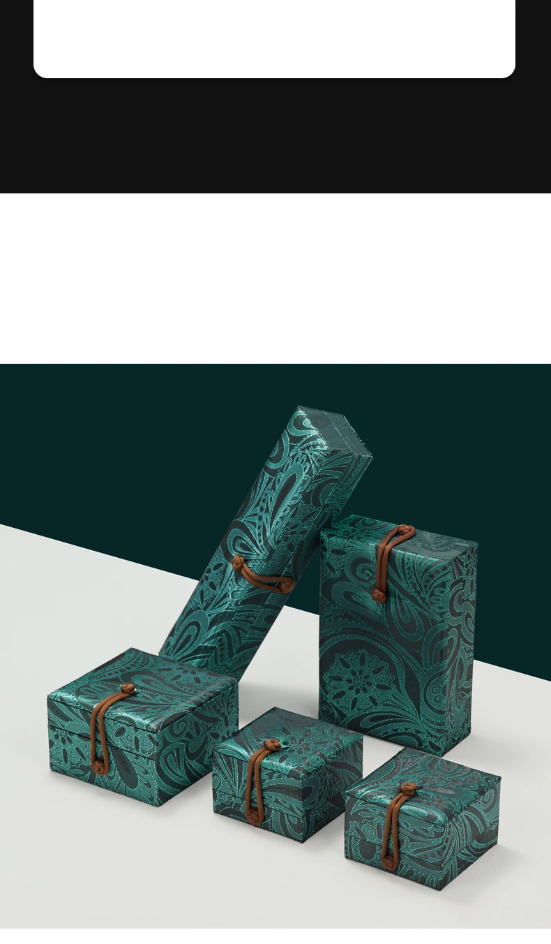 Oirlv Schmuckbox im chinesischen Stil, dunkelgrün, Schmuck-Organizer für Ringe, Ohrringe, Halsketten, Armbänder, tragbare Aufbewahrungsbox, Geschenkverpackung. – Detail 7