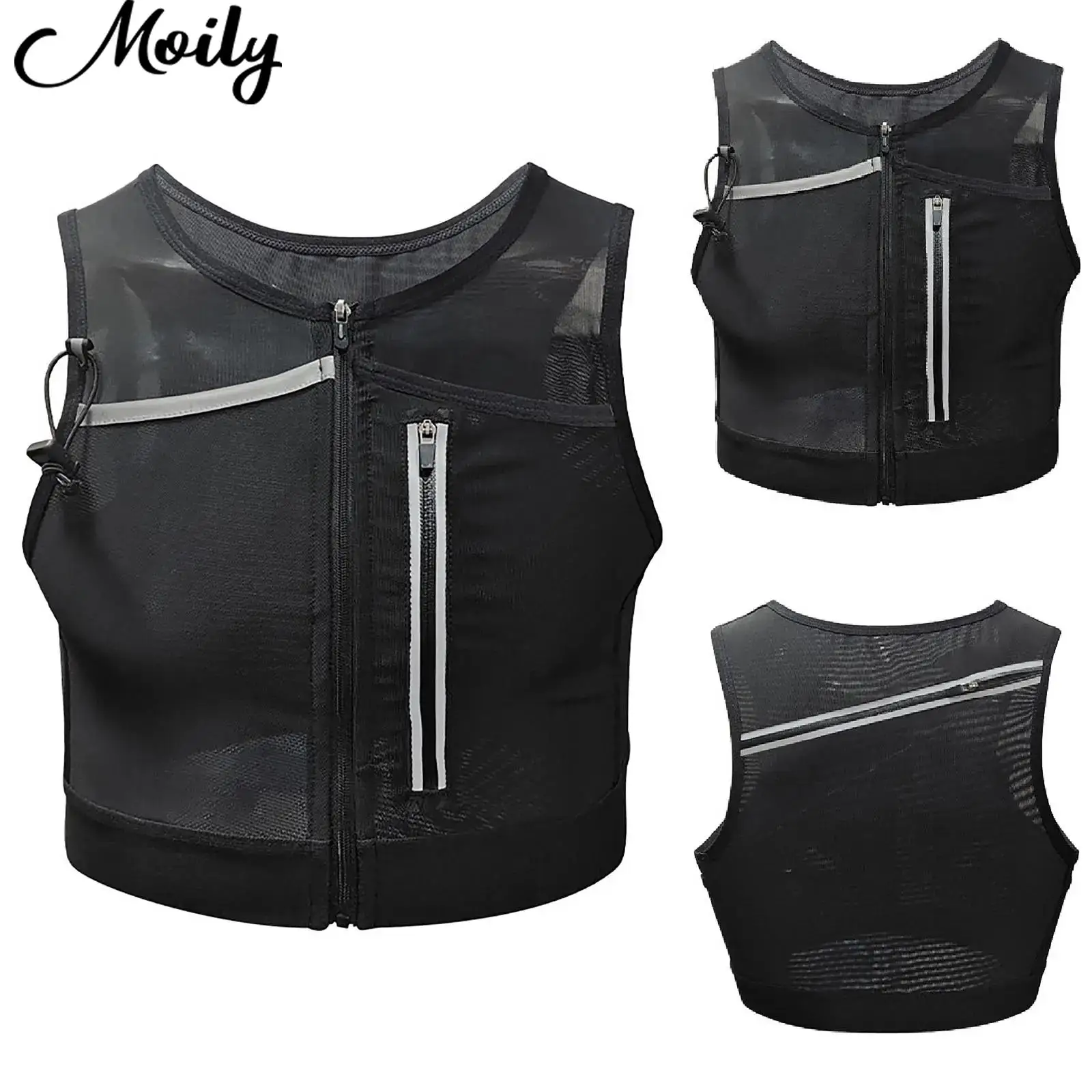 الأطفال تنفس شبكة الدراجات صدرية للجري حقيبة شرائط متعددة جيب الرياضة تانك القمم الاطفال المشي لمسافات طويلة التخييم الملابس ملابس خارجية