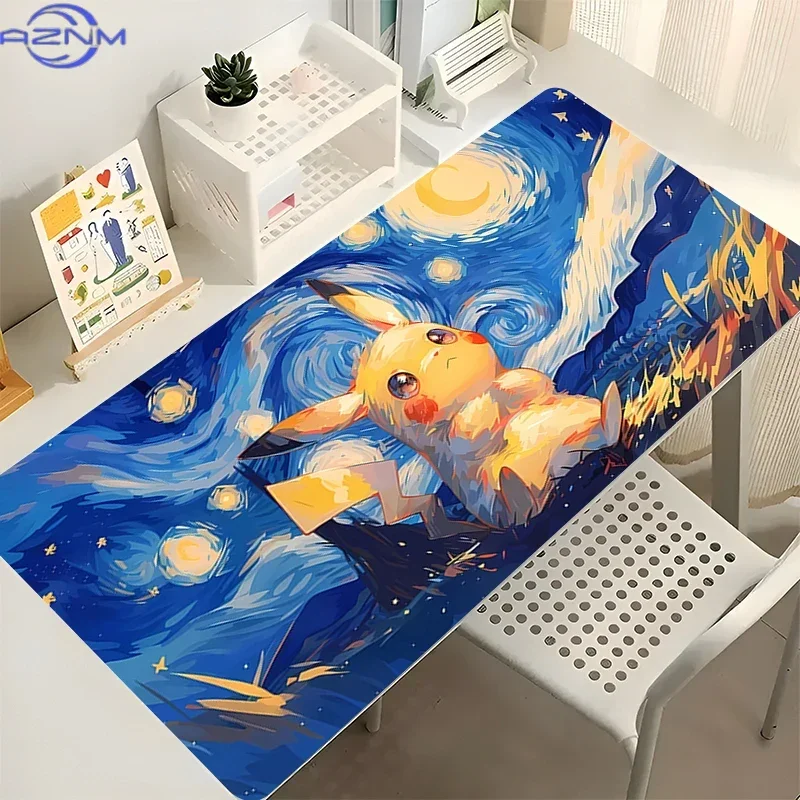 Pokemon Water Sport Summer Wave Cartoon Large Mousepad, Rubber Non Slip Extended Gaming Desk Mat, Anime Table Pad for Laptop Off