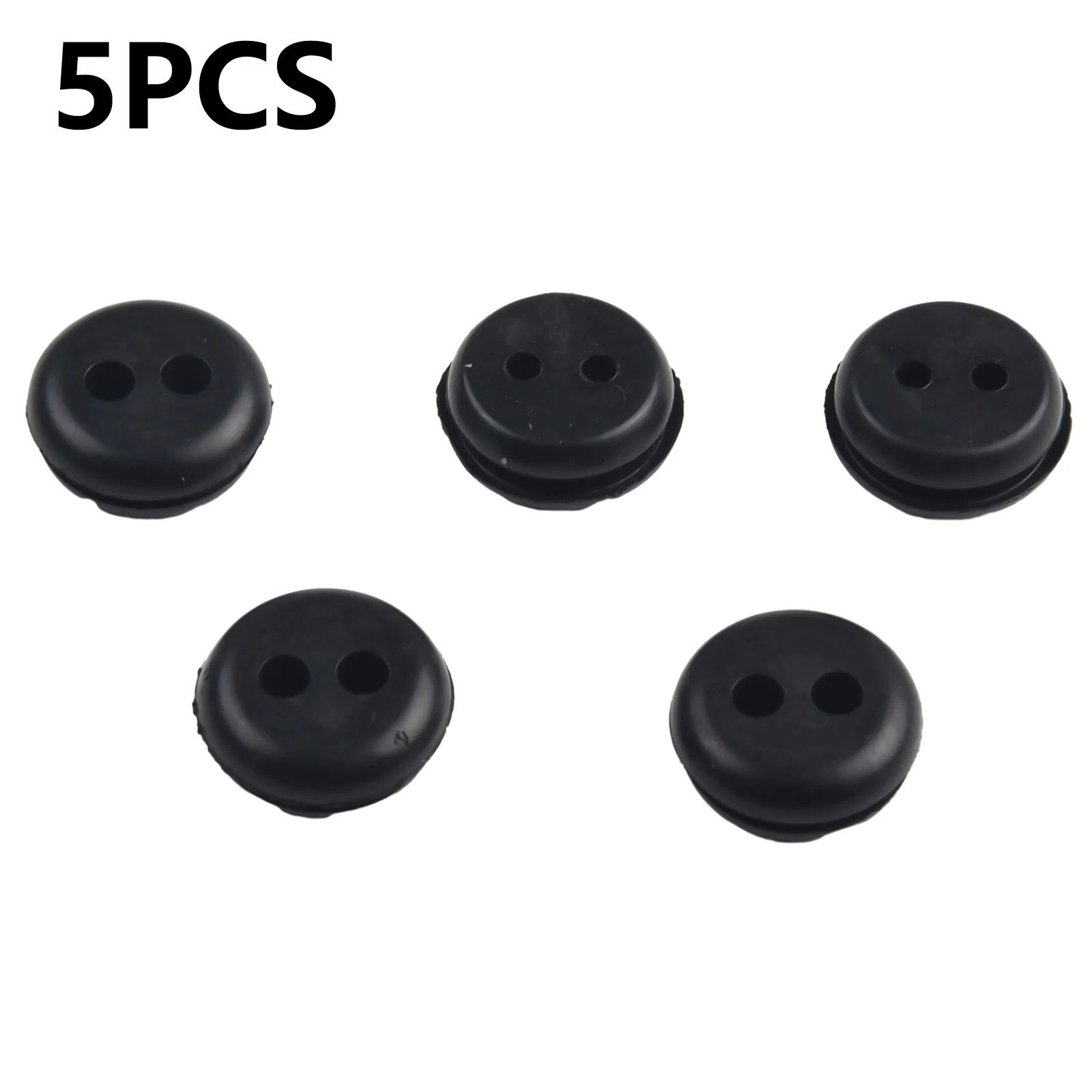 

5pcs Brand New And High Quality Black 2 Hole Fuel Gas Tank Grommet Replacement For Trimmer Lawn Mower Rubber Gasket Ring